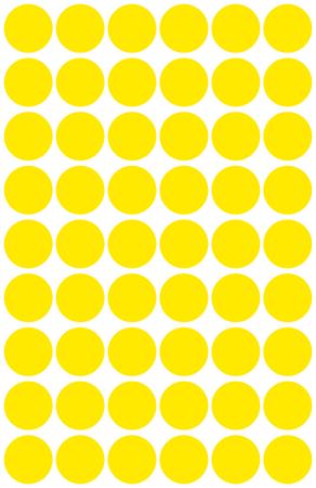 Etikett, 12 mm, kör, AVERY ZWECKFORM, sárga, 270 etikett/csomag